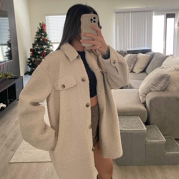 Comfy beige teddy jacket - Picture 4 of 6